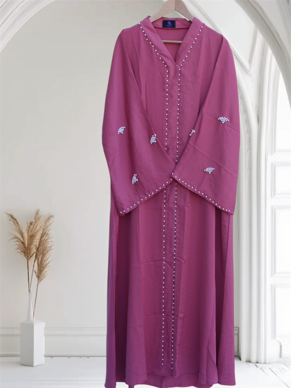 Ayesha's Pearl Abaya | Rose Pink