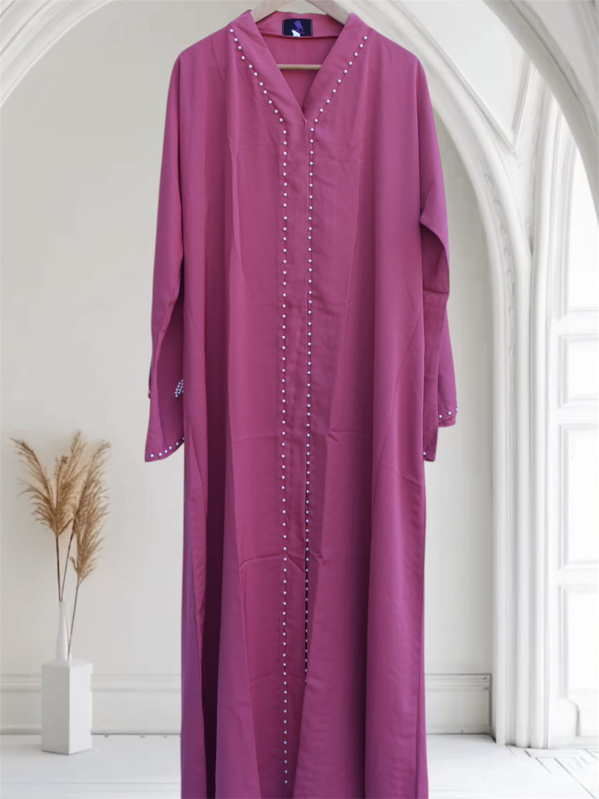 Ayesha's Pearl Abaya | Rose Pink