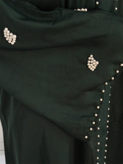 Ayesha's Pearl Abaya | Green