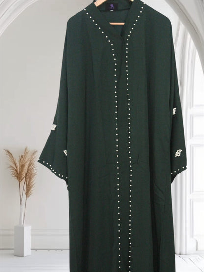 Ayesha's Pearl Abaya | Green