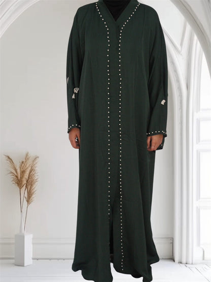 Ayesha's Pearl Abaya | Green