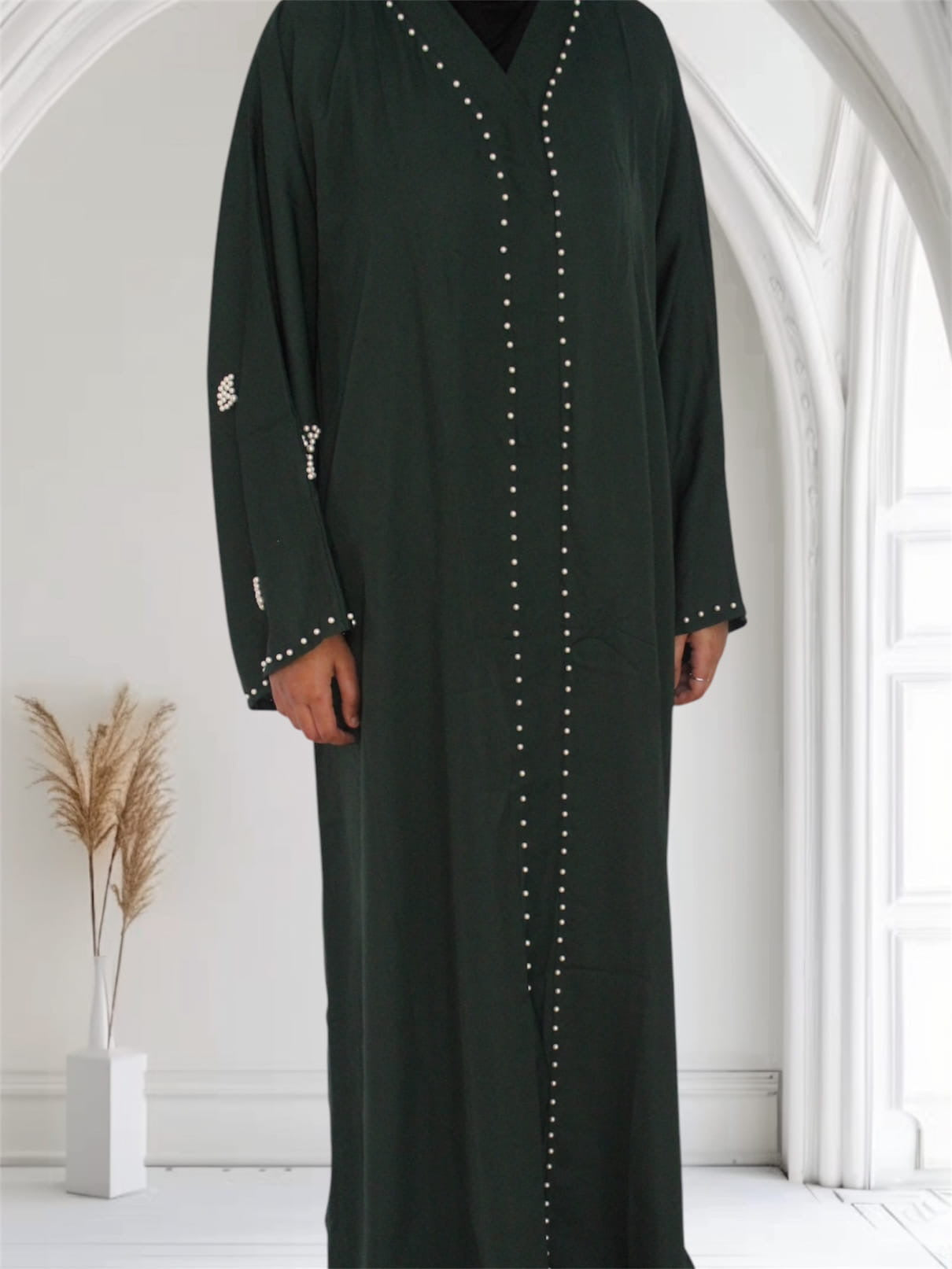 Ayesha's Pearl Abaya | Green