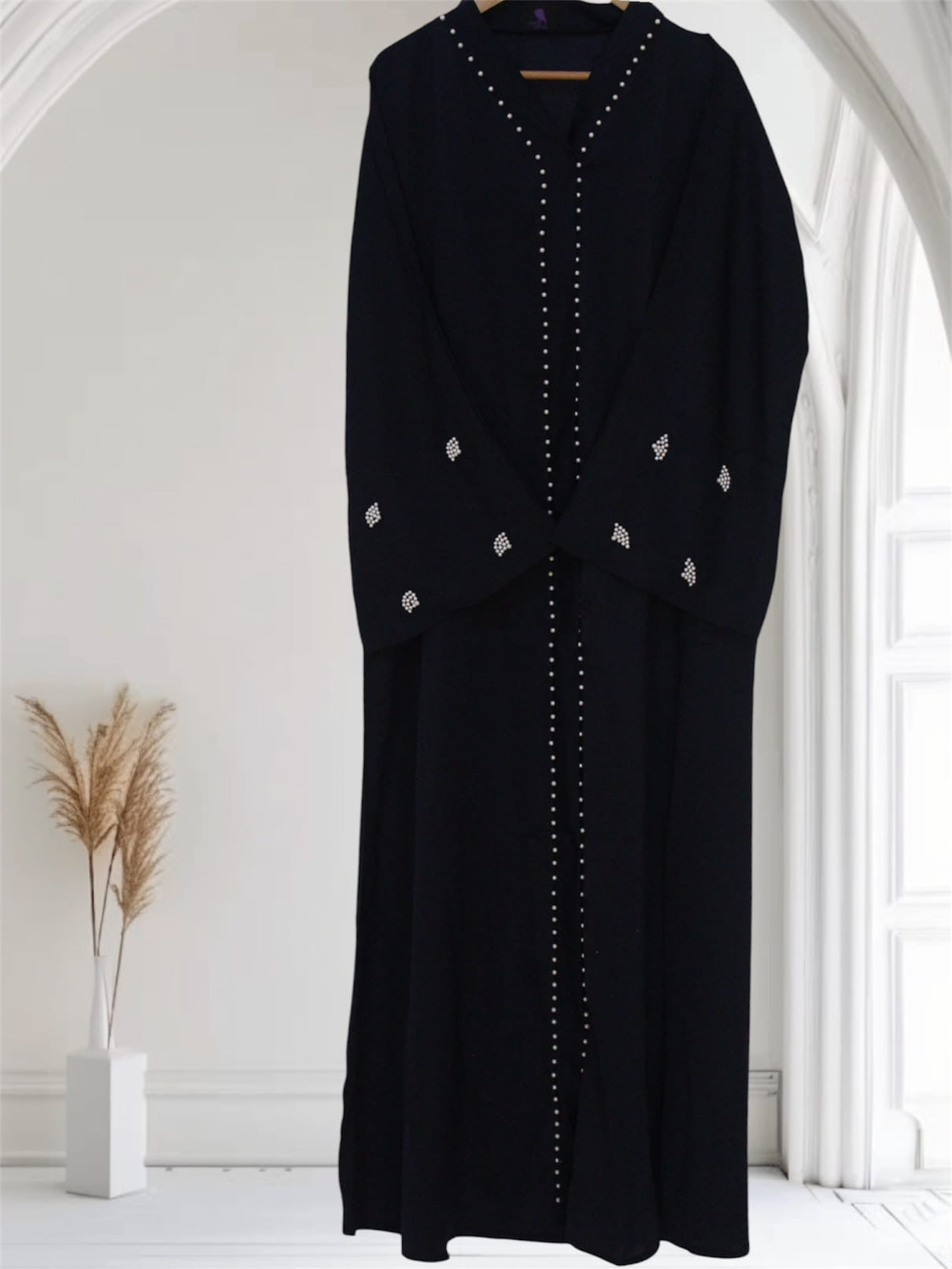 Ayesha's Pearl Abaya | Black