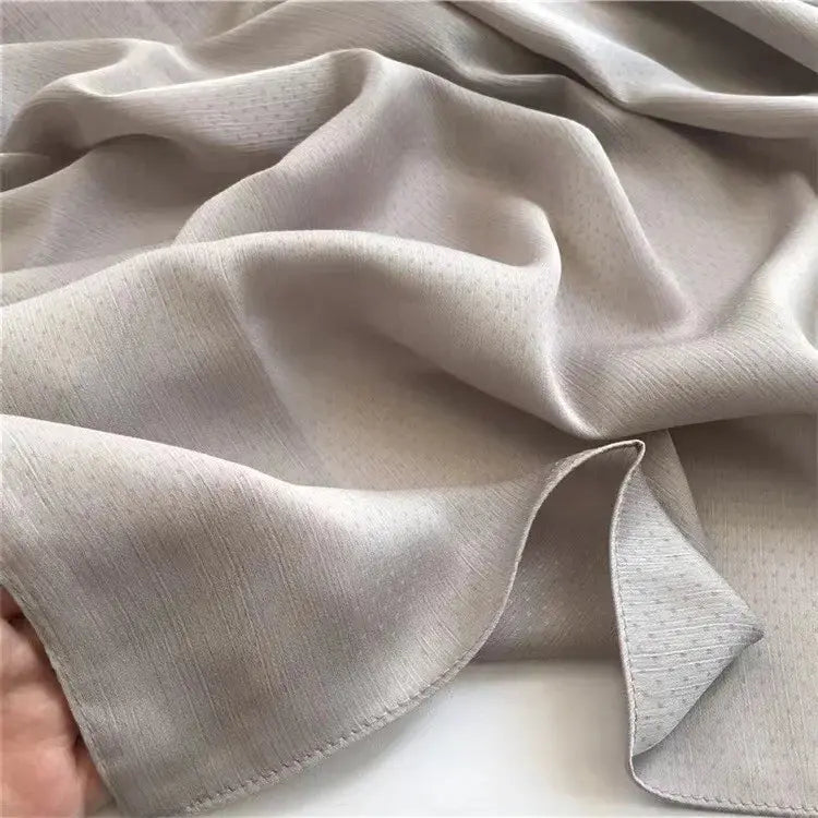 Satin Silk Crepe Dotted Shawl  Scarf (Light Grey) - Ayesha’s Collection