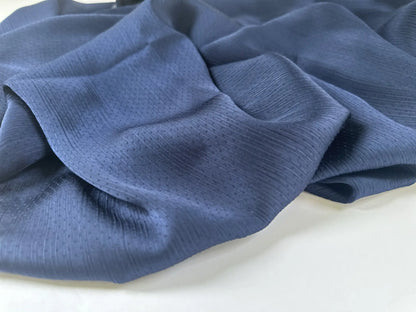 Satin Silk Crepe Dotted Shawl  Scarf (Navy Blue) - Ayesha’s Collection