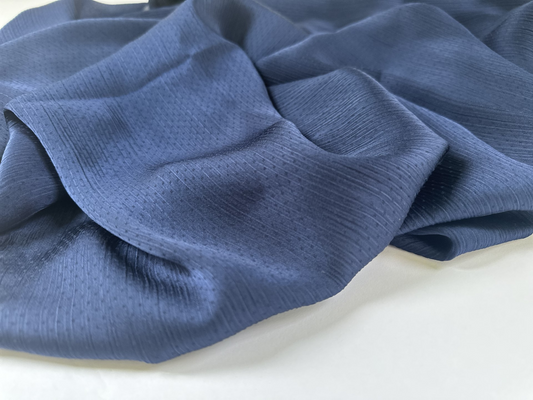 Satin Silk Crepe Dotted Shawl / Scarf (Navy Blue)