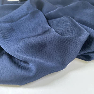 Satin Silk Crepe Dotted Shawl / Scarf (Navy Blue)