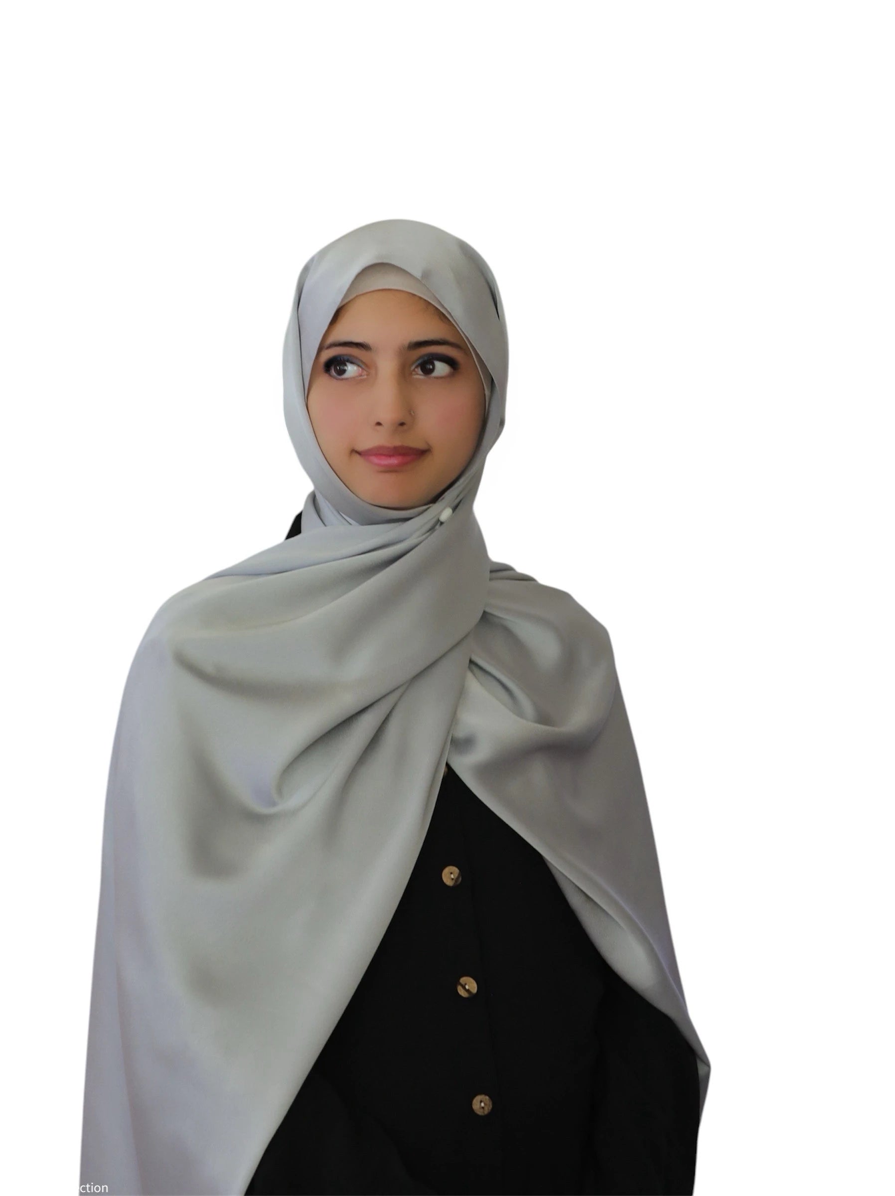 Matte Satin Silk Scarf (Silver Grey) - Ayesha’s Collection