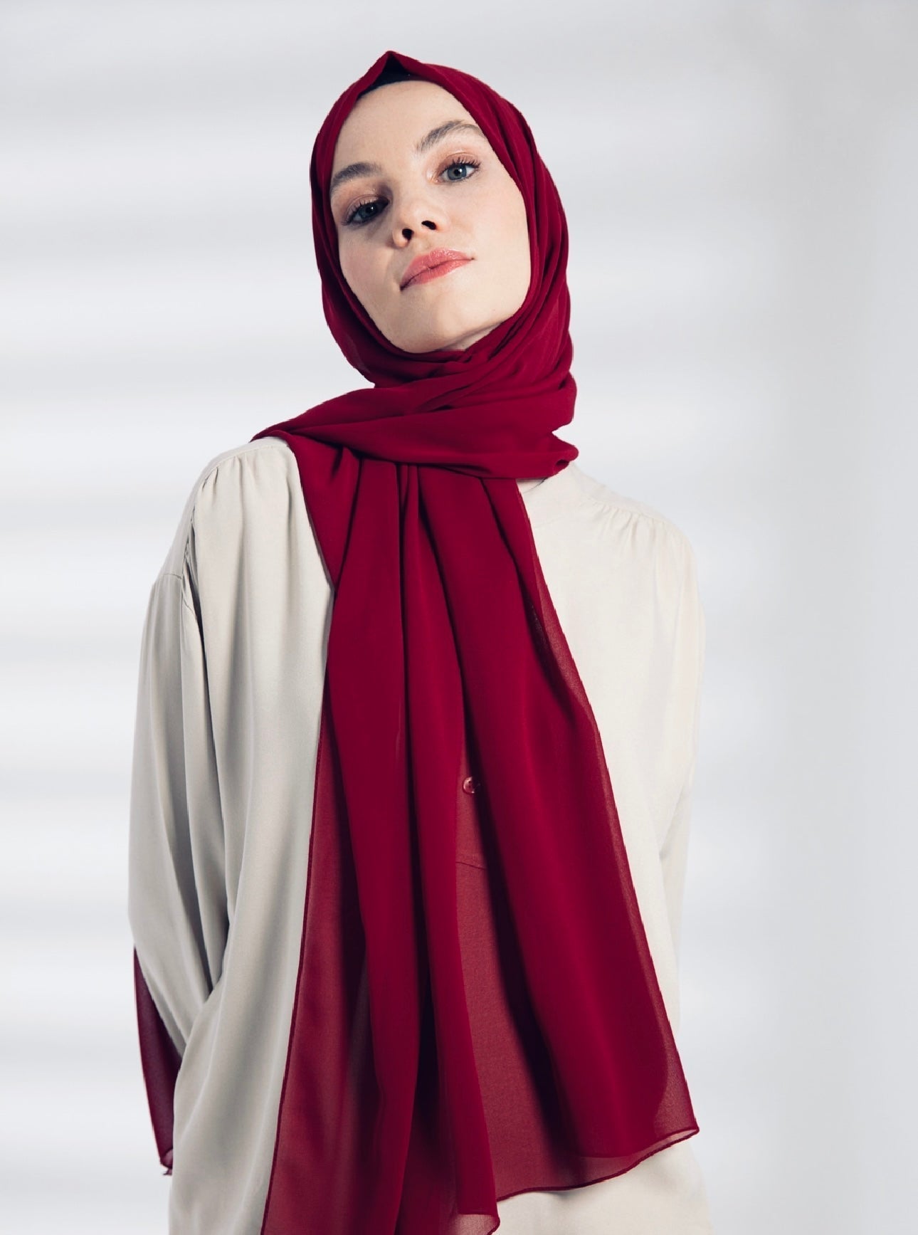  Plum chiffon hijab - Ayesha’s Collection