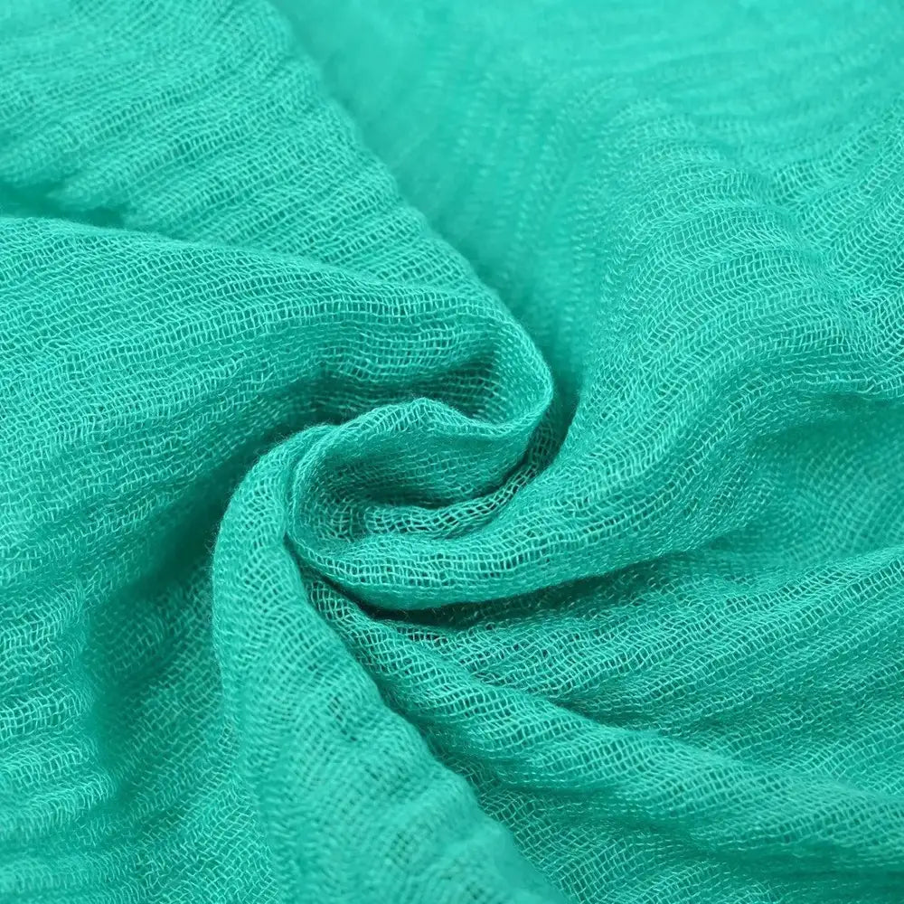Soft Crinkle Cotton Scarves - Cotton Scarf (Aqua) - Ayesha’s Collection
