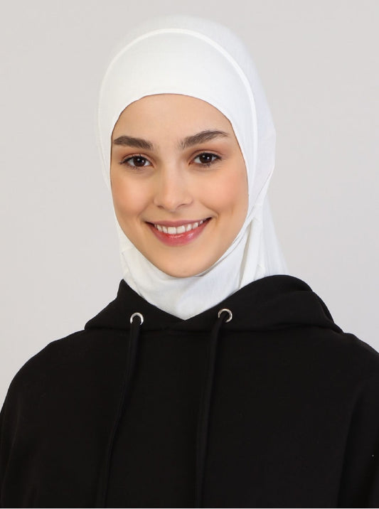 Viscose Instant Muslim Hijab | White Cream