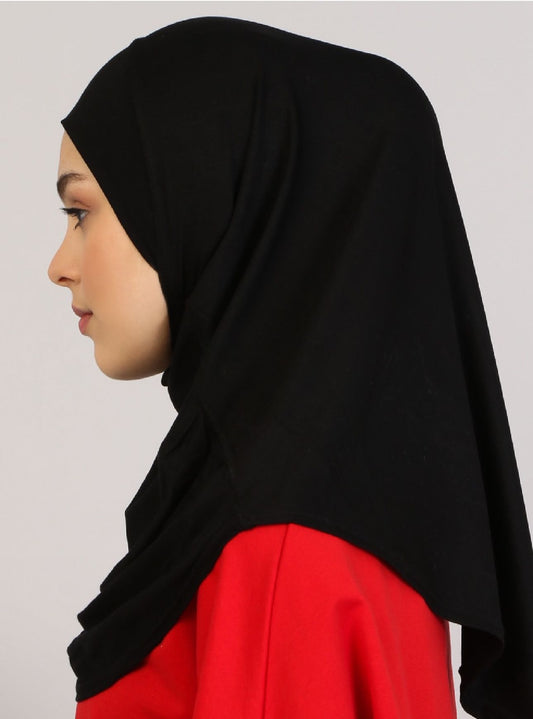 Viscose Instant Muslim Hijab (Black)