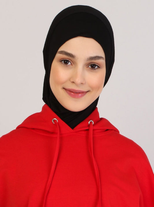 Viscose Instant Muslim Hijab (Black)