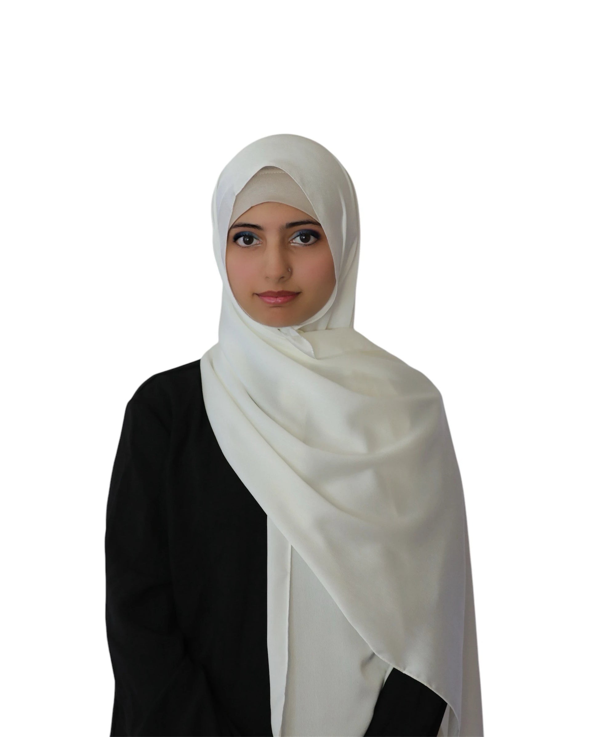 Matte Satin Silk Scarf (White) - Ayesha’s Collection