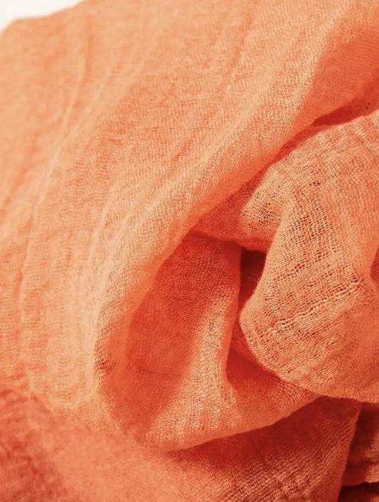 Womens Orange Cotton Scarf - Cotton Scarf (Orange) - Ayesha’s Collection