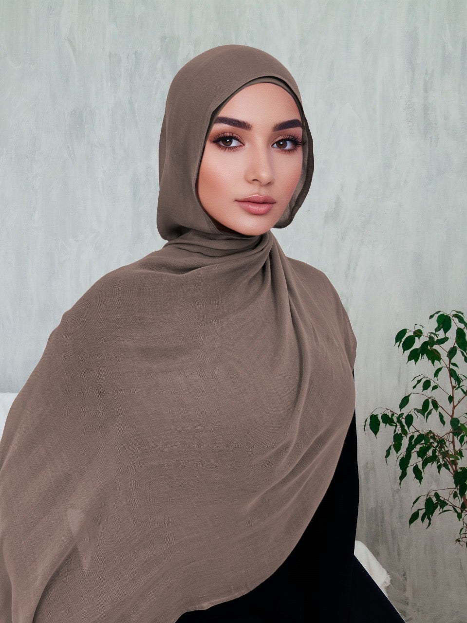 Premium Breathable Modal Hijab | Khaki Gray