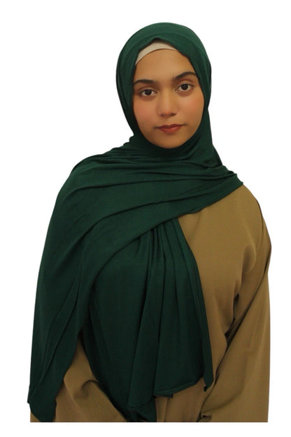 Rayon Jersey Scarf (Emerald Green) | Ayesha's Collection