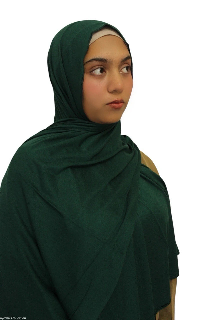 Rayon Jersey Scarf (Emerald Green) | Ayesha's Collection