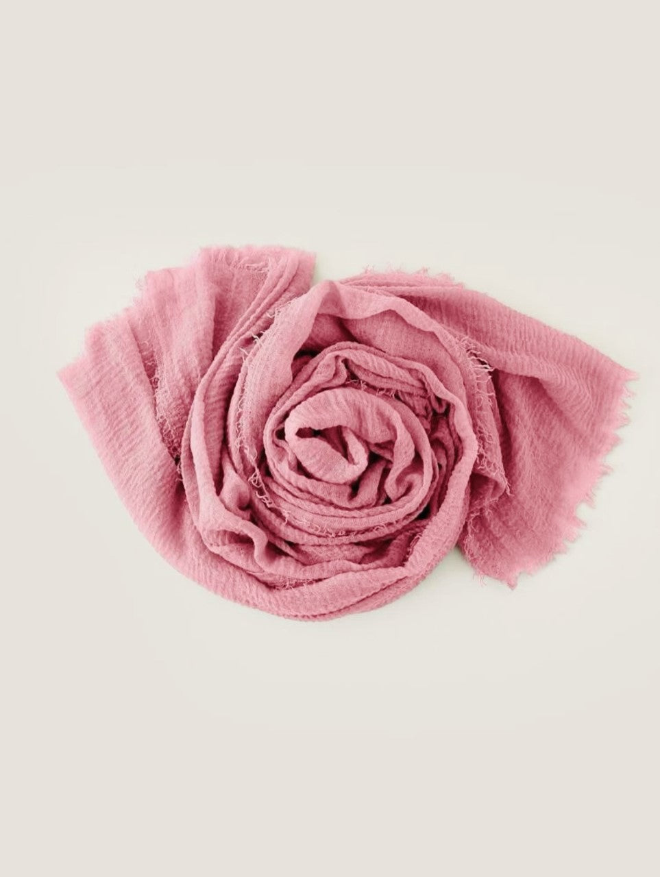 large Crinkle Coral Rose Cotton Head Scarf - Ayesha’s Collection