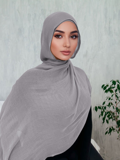 Premium Breathable Modal Hijab | Natural Gray